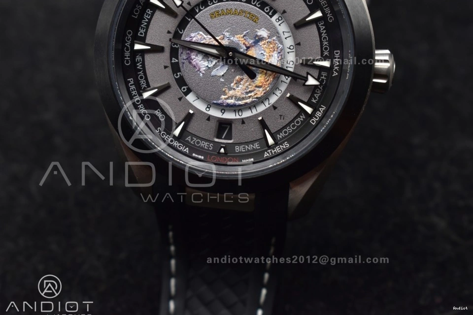 43mm Titanium on Worldtimer 1:1 GMT Edition Bracelet Super A8938 Clone Aqua VSF SS Terra Best 0103